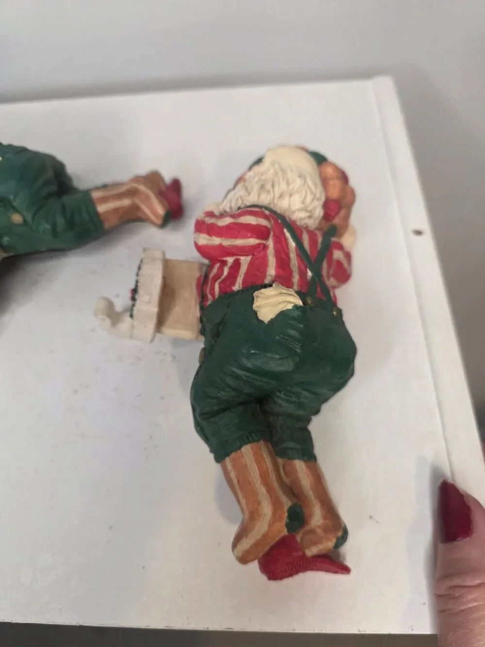 House of Lloyd Lot of Two Resin Sleeping Santa Stocking Holders Christmas